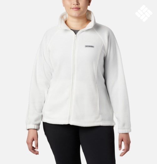 Women's Columbia Benton Springs Full Zip Jackets White | Plus Size CA-OL185